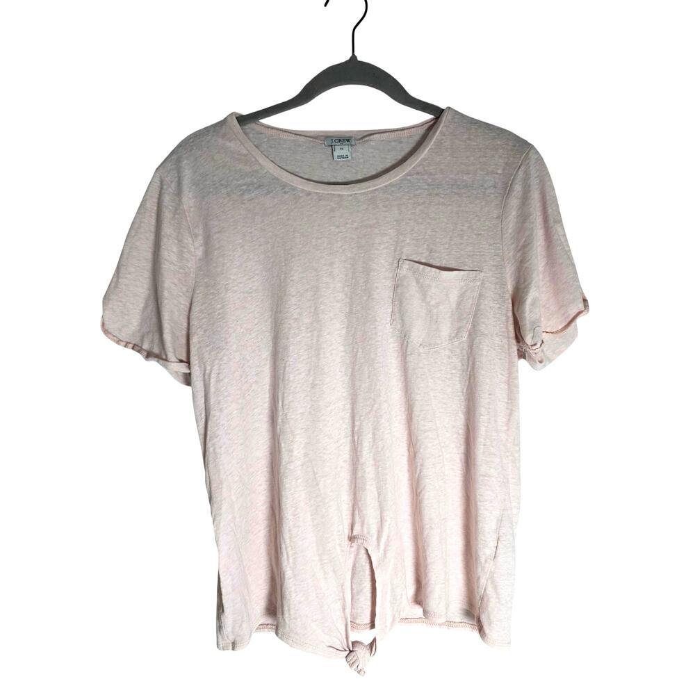 J.Crew Pink Tie Front Pocket T Shirt Womens XL Soft Layering Normcore Casual Tee